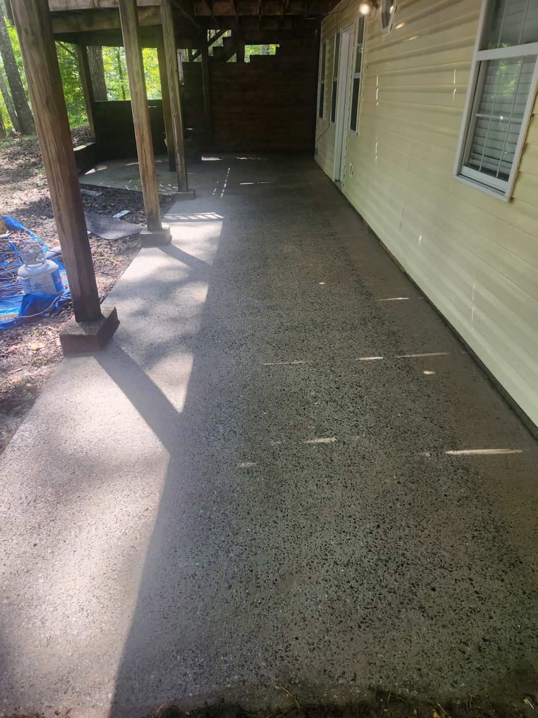 Washed concrete walkway